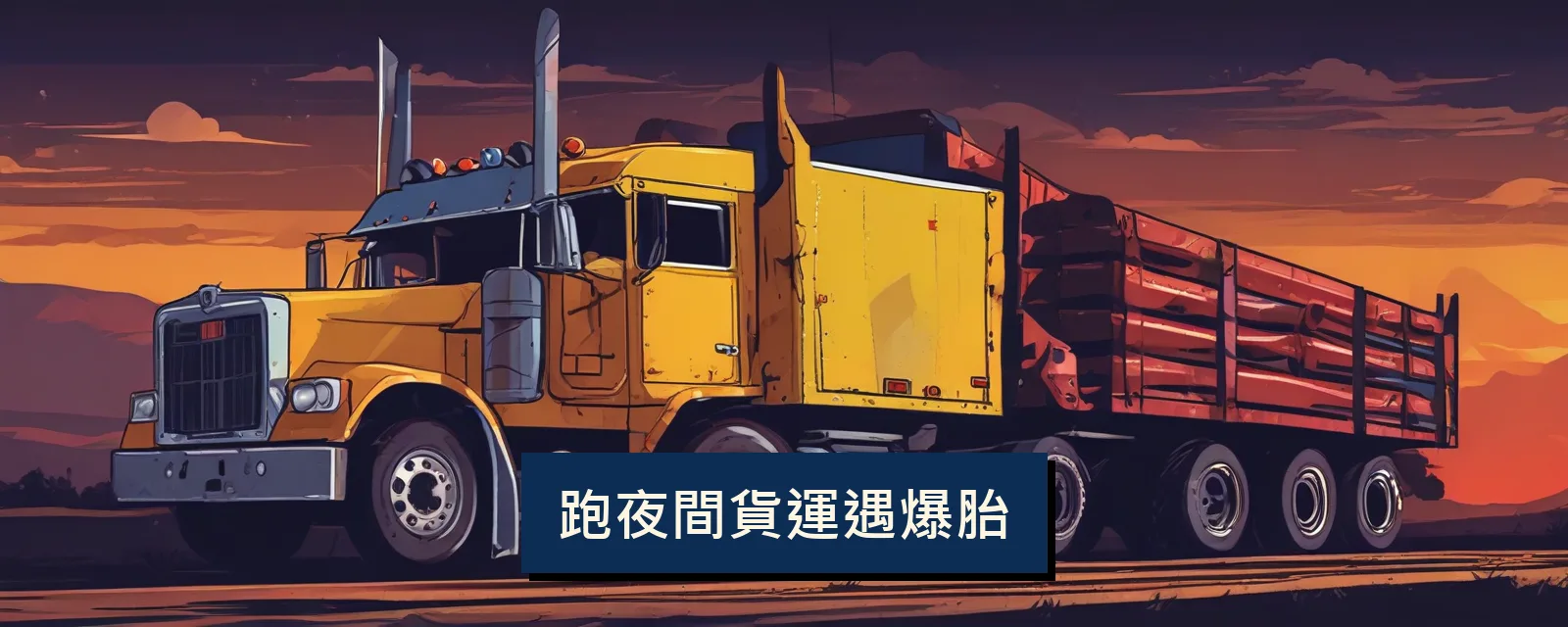 跑夜間貨運遇爆胎